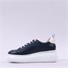 Wonders Curvy Platform Lace Trainer - Navy Leather